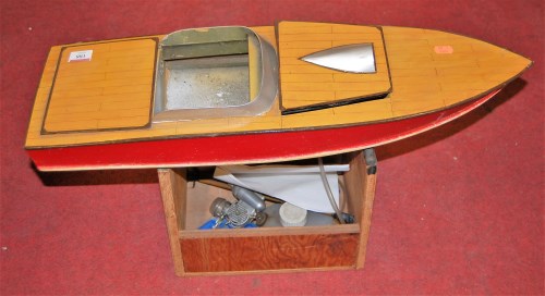 Lot 188 - A scratch built wooden model of a boat on...