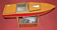 Lot 188 - A scratch built wooden model of a boat on...