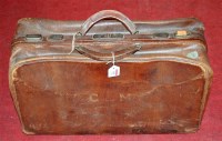 Lot 193 - A mid 20th century brown leather Gladstone...