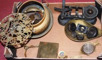 Lot 204 - A box of miscellaneous metal ware to include...