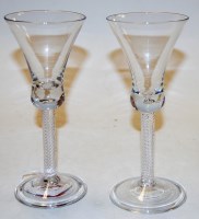 Lot 216 - A pair of 19th century cordial glasses, each...