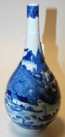 Lot 219 - A Chinese porcelain blue & white bottle vase...