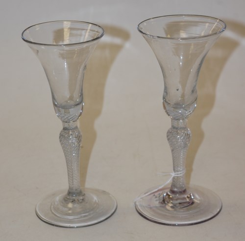 Lot 226 - A pair of 19th century wine glasses, each...