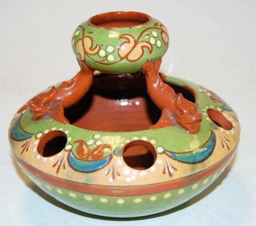 Lot 229 - A late Victorian art pottery pot pourri vase,...