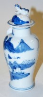 Lot 242 - A Chinese export blue and white vase and cover,...
