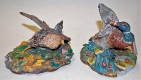 Lot 244 - A pair of Jean Gille painted bisque bird...