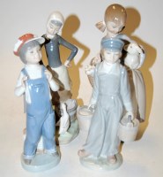 Lot 266 - Four various Lladro porcelain figures, the...
