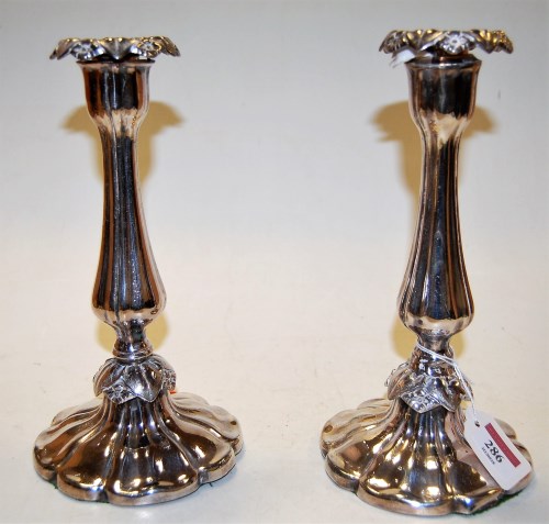 Lot 286 - A pair of Victorian silver plated table...