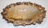 Lot 295 - An antique and later adapted silver salver,...