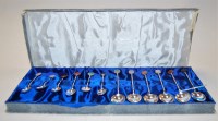 Lot 304 - A cased set of six Chinese silver teaspoons;...