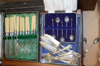 Lot 313 - A quantity of principally cased flatware, to...