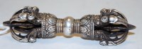 Lot 342 - A Tibetan white metal Phurpa Vajra Dorje