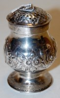 Lot 344 - A 19th century silver pepperette, of baluster...