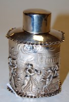 Lot 364 - A late Victorian silver tea canister, relief...