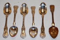 Lot 368 - A set of five Victorian silver teaspoons, in...