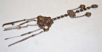 Lot 392 - A reproduction Chinese white metal chatelaine...