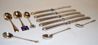 Lot 396 - A small collection of loose silver flatware,...