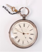 Lot 412 - A silver chronograph, 6cm diameter, Chester...