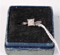 Lot 429 - A 9ct white gold diamond ring, the single...