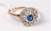 Lot 438 - A 9ct blue and white hardstone cluster ring,...