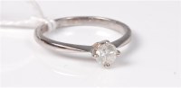 Lot 442 - An 18ct white gold single stone diamond ring,...