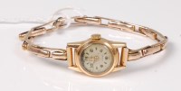 Lot 465 - A lady's 18ct cased wristwatch with 9ct...