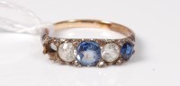 Lot 476 - An 18ct blue and white harstone ring, the...