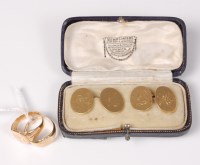 Lot 479 - A pair of 18ct cufflinks, with initials H & F...