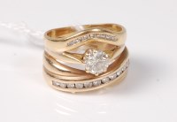 Lot 486 - A composite 18ct and 9ct diamond ring, the...