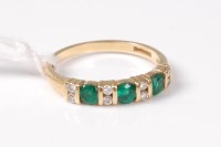 Lot 504 - An 18ct green hardstone and diamond ring, the...