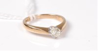 Lot 505 - A 9ct single stone diamond ring, the round...