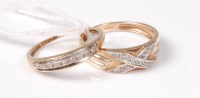 Lot 509 - Two 9ct and diamond rings, a diamond crossover...