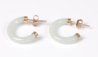 Lot 523 - A pair of jade earhoops, approx. 1.9cm...