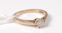 Lot 530 - A 9ct single stone diamond ring, the round...