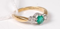 Lot 533 - An 18ct green hardstone and diamond ring, the...