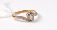 Lot 538 - An 18ct and platinum diamond ring, the single...