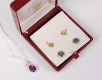 Lot 555 - A pair of opal composite earstuds, a pair of...