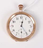 Lot 559 - An open faced pocket watch by Waltham, the...