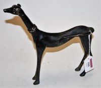 Lot 588 - A modern bronze figure of a dog in standing...