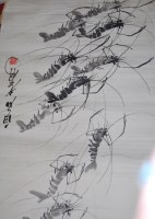 Lot 656 - A Chinese watercolour scroll painting...