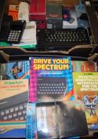 Lot 825 - Two boxes of various ZX Spectrum related...