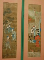 Lot 1014 - A pair of Japanese sepia watercolours, each...