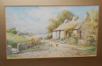 Lot 1027 - R Macauley - Pair; A fisherman's cottage at...