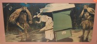 Lot 1044 - A framed Oriental print; together with a set...