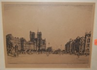 Lot 1055 - Henry Rushbury - Paris, etching, signed in...