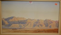 Lot 1056 - H H Hart - The camel train, watercolour,...