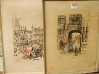 Lot 1066 - A pair of prints of Bruges and Brussells (a/f)