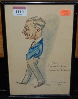 Lot 1110 - Continental school - Satirical portrait,...