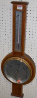 Lot 1150 - An Edwardian mahogany and inlaid aneroid...