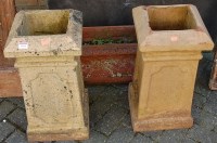 Lot 1164 - A pair of painted terracotta chimney tops,...